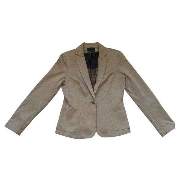 CYNTHIA ROWLEY Taupe Knit Blazer Jacket Career Stretch Size S - Picture 3 of 8